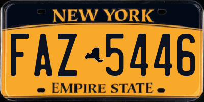 NY license plate FAZ5446