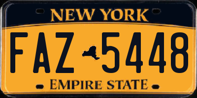 NY license plate FAZ5448
