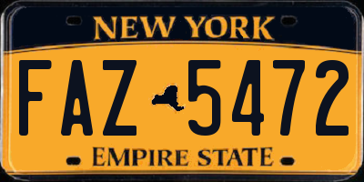 NY license plate FAZ5472
