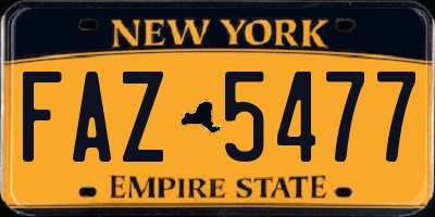 NY license plate FAZ5477