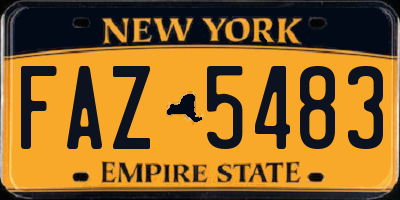 NY license plate FAZ5483