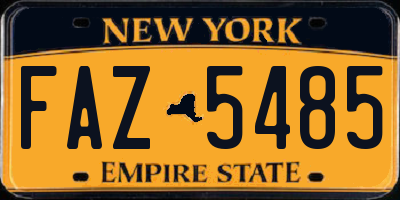 NY license plate FAZ5485