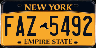 NY license plate FAZ5492