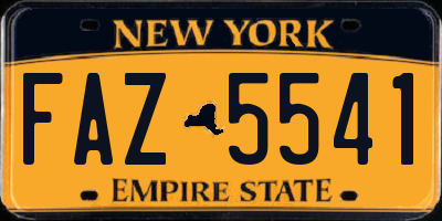NY license plate FAZ5541