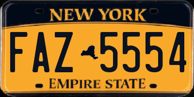 NY license plate FAZ5554