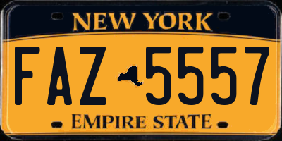 NY license plate FAZ5557