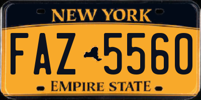 NY license plate FAZ5560