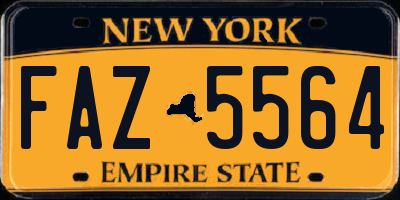 NY license plate FAZ5564