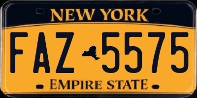 NY license plate FAZ5575