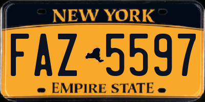 NY license plate FAZ5597