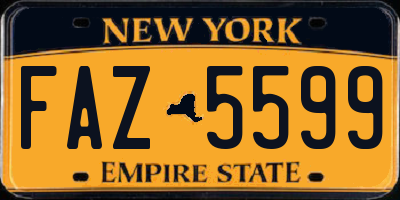 NY license plate FAZ5599