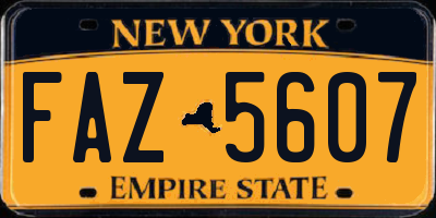 NY license plate FAZ5607