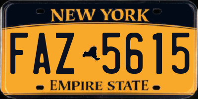 NY license plate FAZ5615