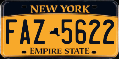 NY license plate FAZ5622