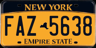 NY license plate FAZ5638