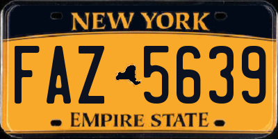 NY license plate FAZ5639