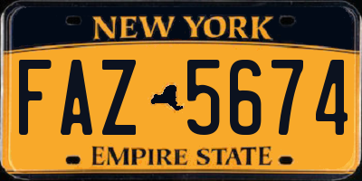 NY license plate FAZ5674