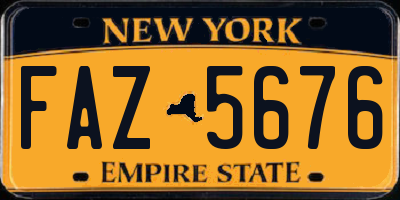 NY license plate FAZ5676