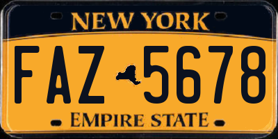 NY license plate FAZ5678