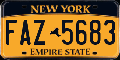 NY license plate FAZ5683