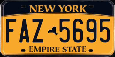 NY license plate FAZ5695