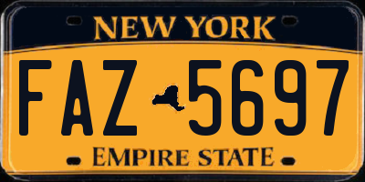 NY license plate FAZ5697