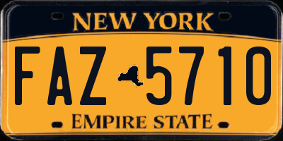 NY license plate FAZ5710