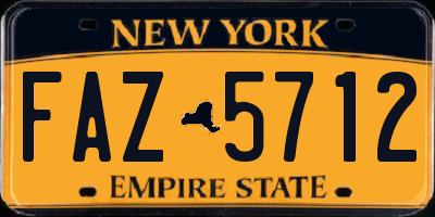 NY license plate FAZ5712