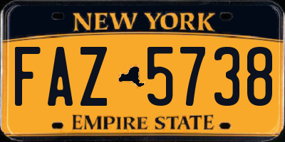 NY license plate FAZ5738