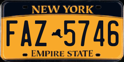 NY license plate FAZ5746