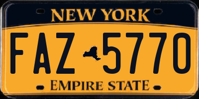 NY license plate FAZ5770