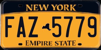 NY license plate FAZ5779