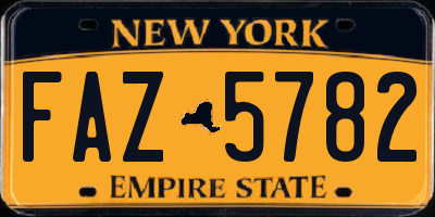 NY license plate FAZ5782