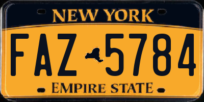 NY license plate FAZ5784