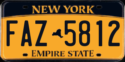 NY license plate FAZ5812