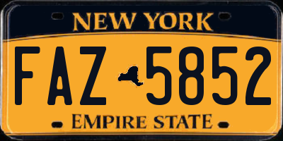 NY license plate FAZ5852