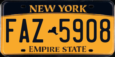 NY license plate FAZ5908