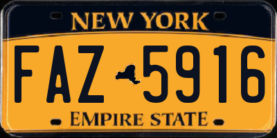 NY license plate FAZ5916