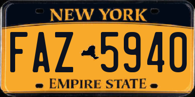 NY license plate FAZ5940