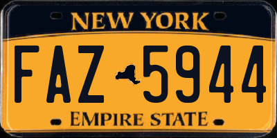 NY license plate FAZ5944