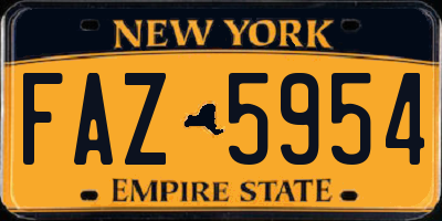 NY license plate FAZ5954