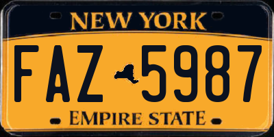 NY license plate FAZ5987
