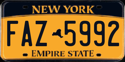 NY license plate FAZ5992