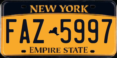 NY license plate FAZ5997