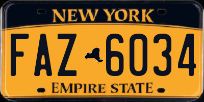 NY license plate FAZ6034