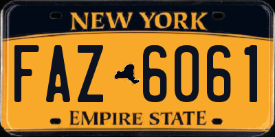 NY license plate FAZ6061
