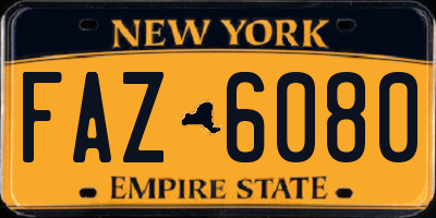 NY license plate FAZ6080