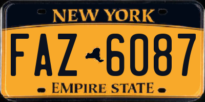 NY license plate FAZ6087