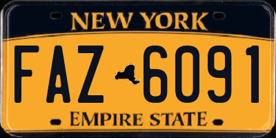 NY license plate FAZ6091
