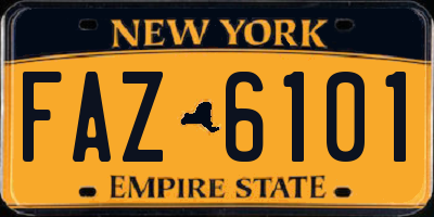 NY license plate FAZ6101